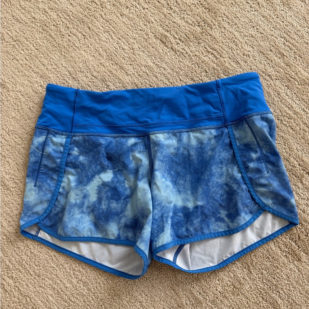 lululemon athletica Blue Tie-Dye Athletic Shorts